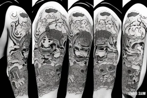 Samurai in the rain tattoo idea