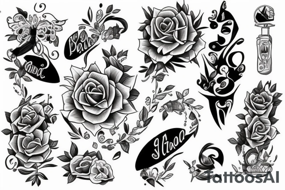 Tattoo for dad with three daughters tattoo idea