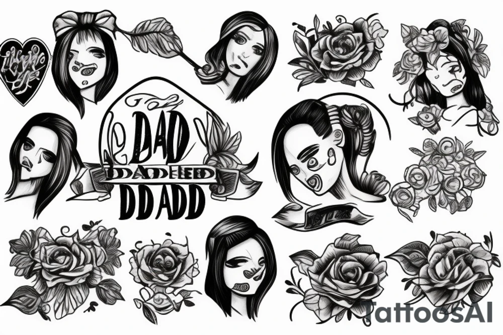 Tattoo for dad with three daughters tattoo idea