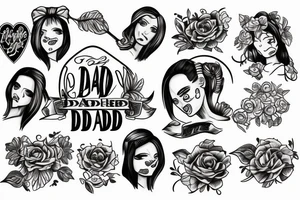 Tattoo for dad with three daughters tattoo idea