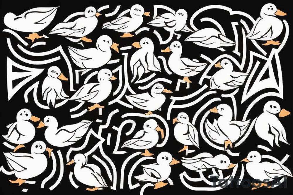 happy duck tattoo idea