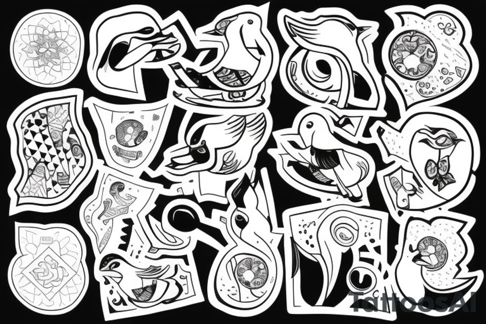 happy duck tattoo idea
