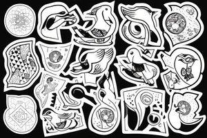 happy duck tattoo idea