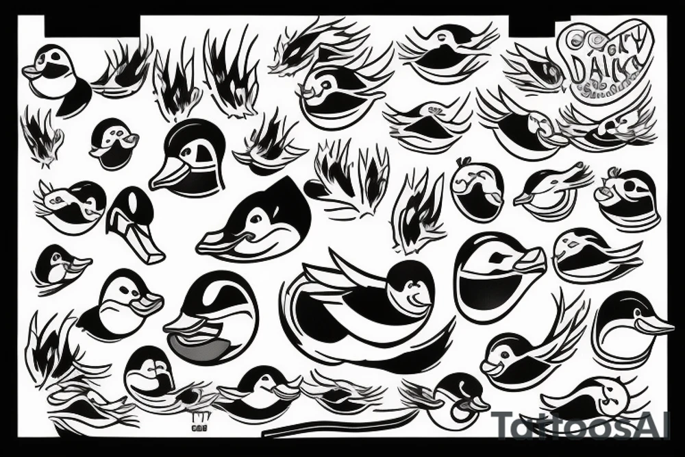 happy duck tattoo idea