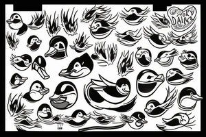 happy duck tattoo idea