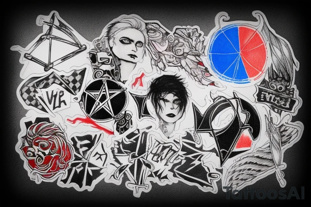 2x2 flash tattoo. My Chemical Romance theme. "The red ones make me fly and the blue ones help me fall, i think ill blow my brains against the ceiling" tattoo idea