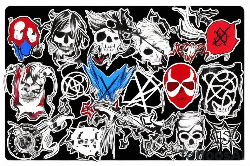 2x2 flash tattoo. My Chemical Romance theme. "The red ones make me fly and the blue ones help me fall, i think ill blow my brains against the ceiling" tattoo idea