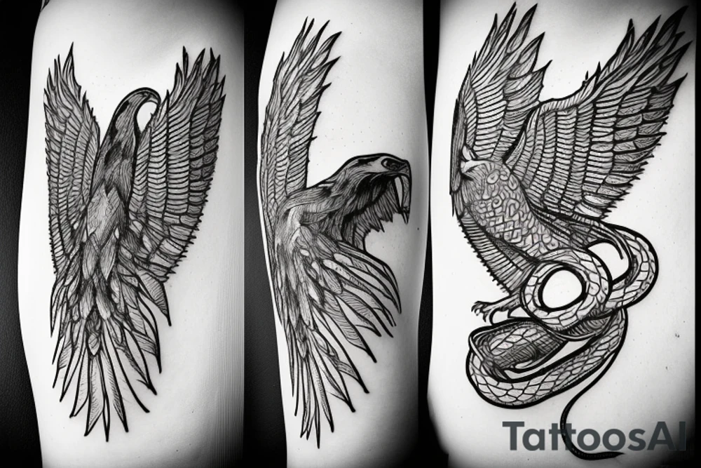 Zarathustra on a mountain, an eagle in the sky, a snake on the ground, ashes trail from the mountain down to a forest tattoo idea Zarathustra on a mountain, an eagle in the sky, a snake on the ground, ashes trail from the mountain down to a forest tattoo idea