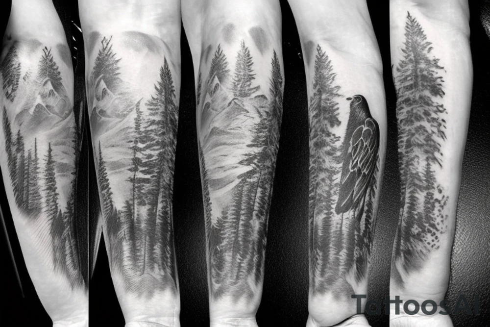 Zarathustra on a mountain, an eagle in the sky, a snake on the ground, ashes trail from the mountain down to a forest tattoo idea Zarathustra on a mountain, an eagle in the sky, a snake on the ground, ashes trail from the mountain down to a forest tattoo idea