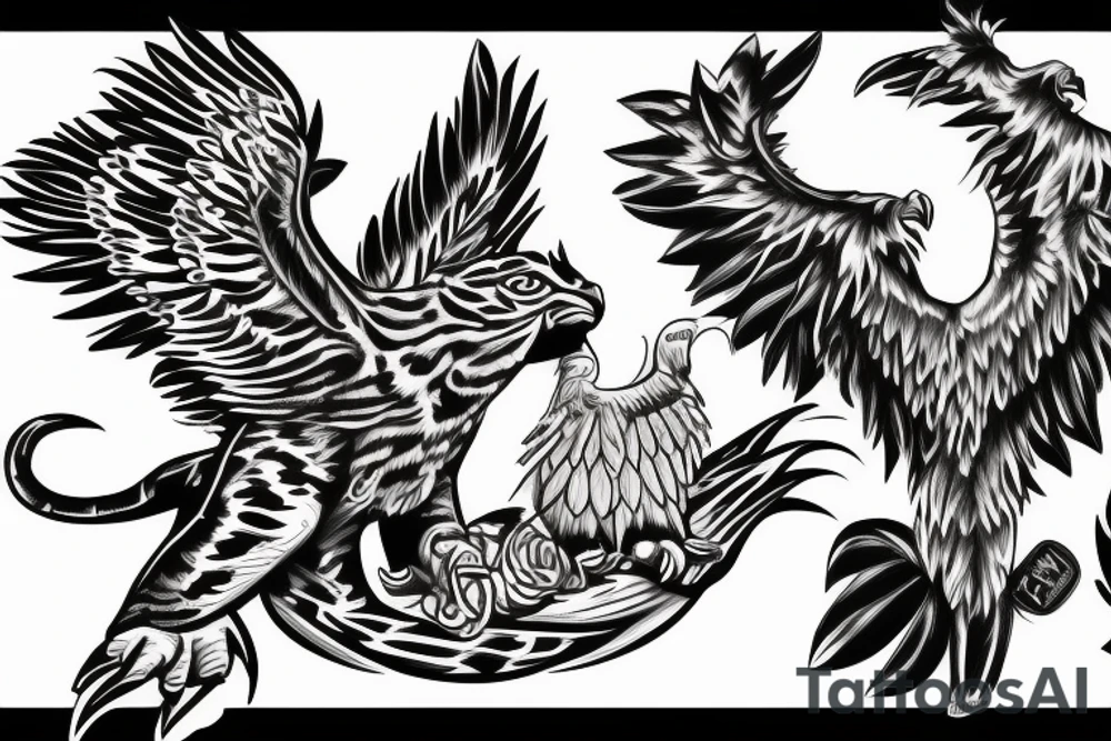 Jaguar, harpy eagle, Puma, bald eagle tattoo idea