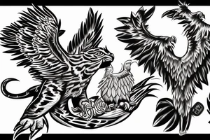 Jaguar, harpy eagle, Puma, bald eagle tattoo idea