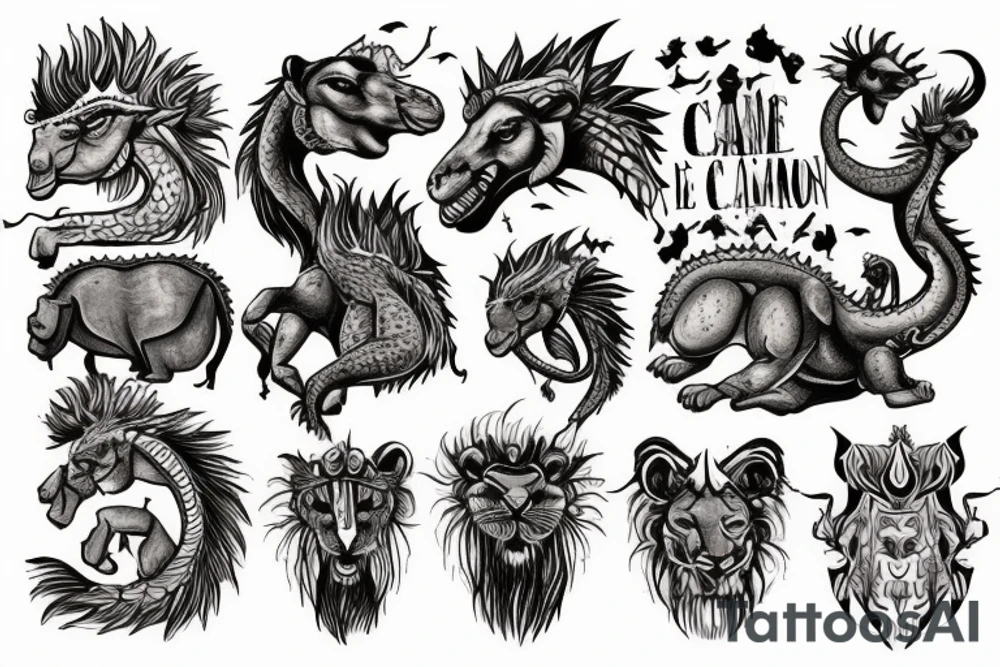 Be a camel, become a lion, become a baby, slay a dragon tattoo idea