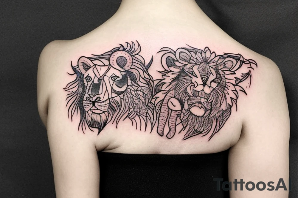 Be a camel, become a lion, reborn as a baby tattoo idea
