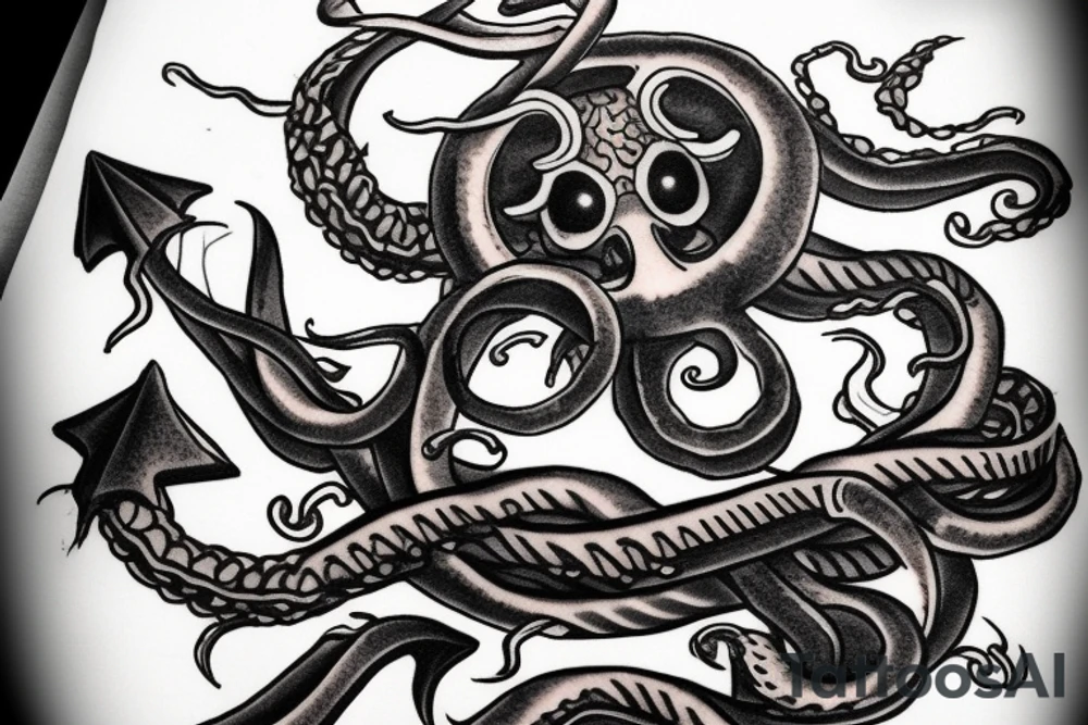 Kraken and anchor tattoo idea