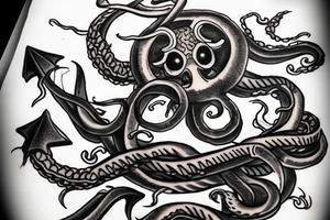 Kraken and anchor tattoo idea
