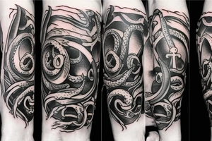 Kraken and anchor tattoo idea