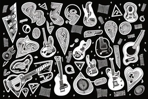 Guitar, song notes, binary, programming, nature tattoo idea