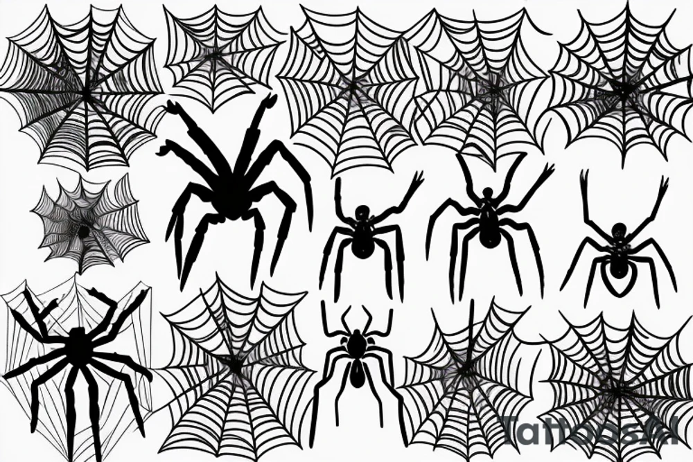 spider making a web tattoo idea