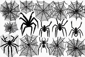 spider making a web tattoo idea
