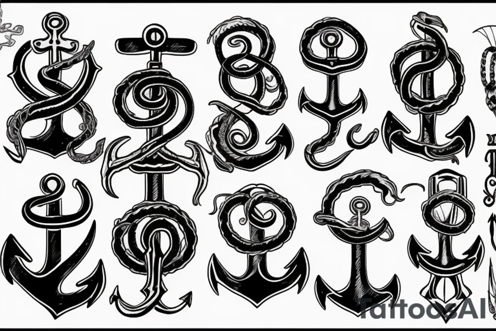 Kraken and anchor tattoo idea