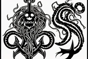 Kraken and anchor tattoo idea