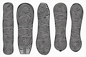Music notes that tie in acoustic guitar and binary code tattoo idea