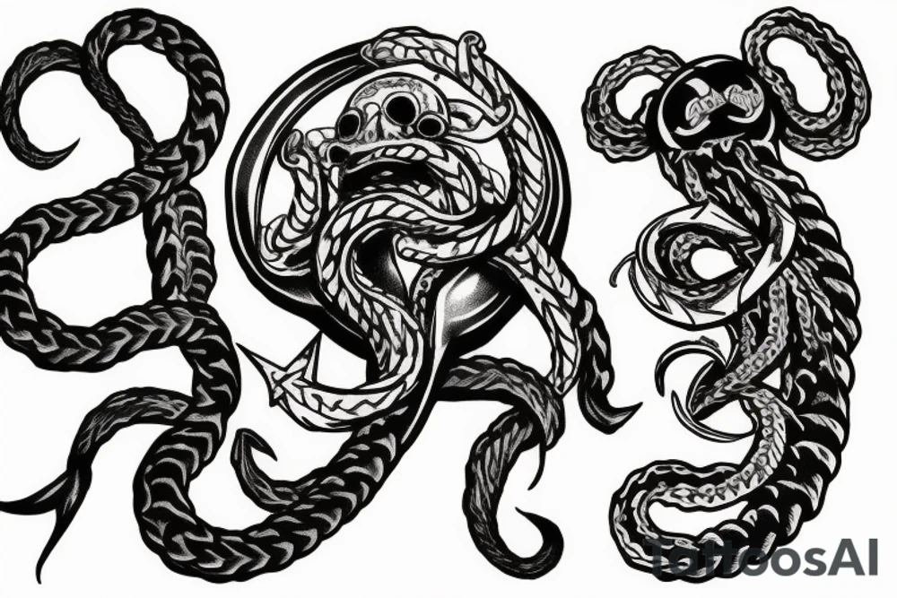 Kraken and anchor tattoo idea