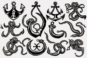 Kraken and anchor tattoo idea