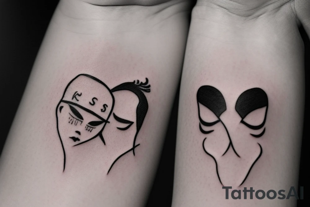 Kiss on forehead cute tattoo idea