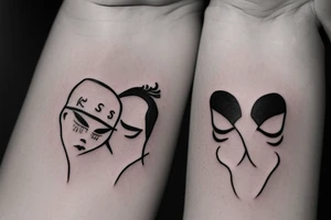 Kiss on forehead cute tattoo idea
