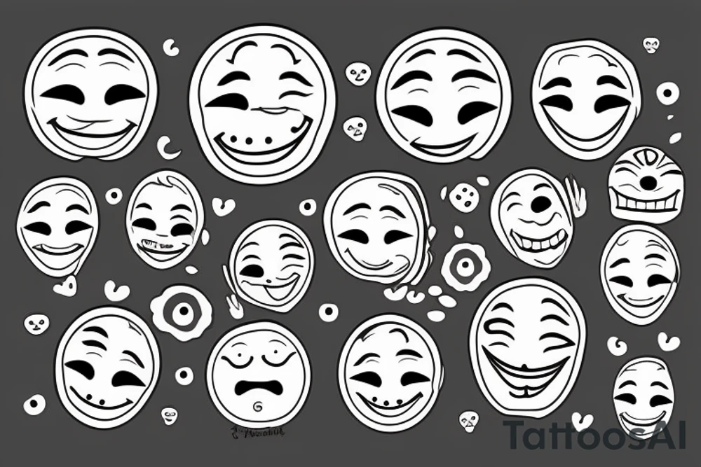 everything bagel with smiling face tattoo idea