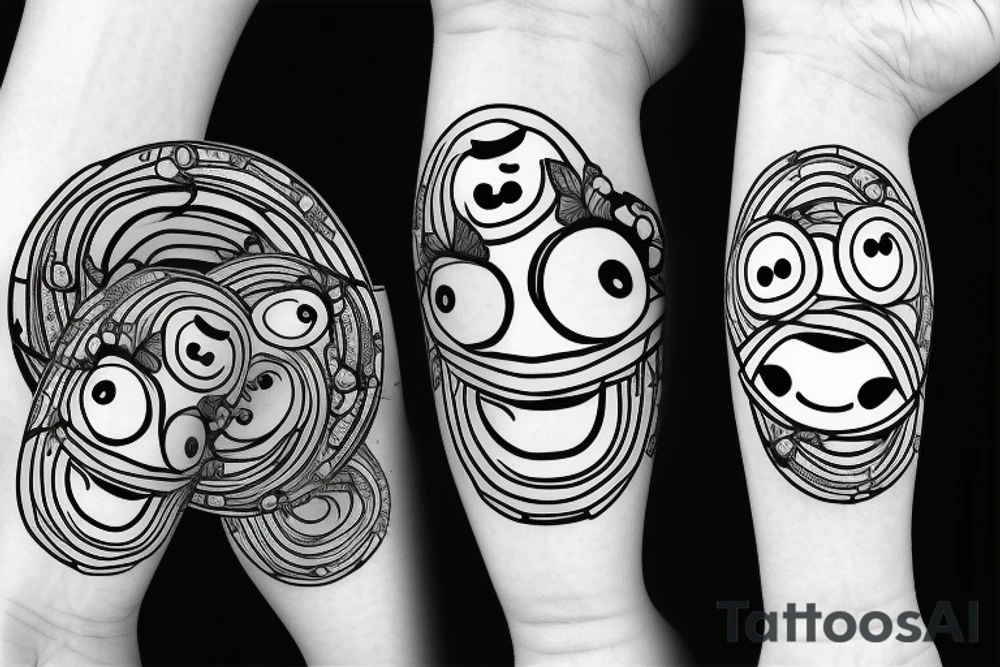 everything bagel with smiling face tattoo idea