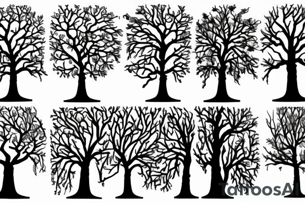 Great tree withstanding time and crown and ankh tattoo idea