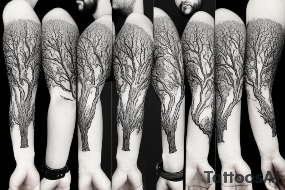 Great tree withstanding time and crown and ankh tattoo idea
