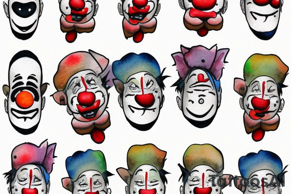 clown with a sad face tattoo idea