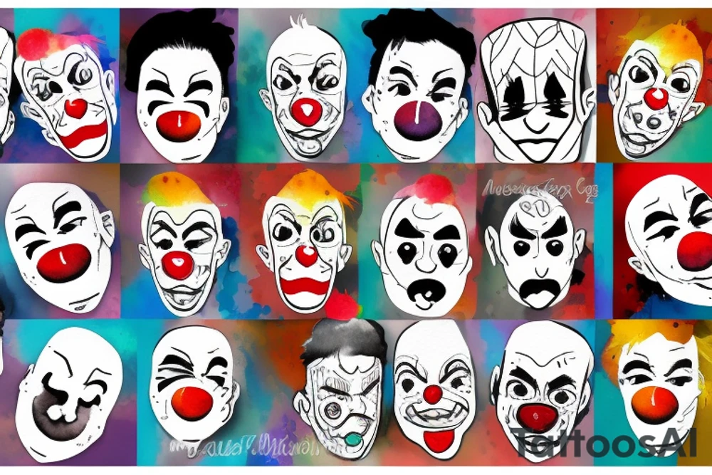 clown with a sad face tattoo idea