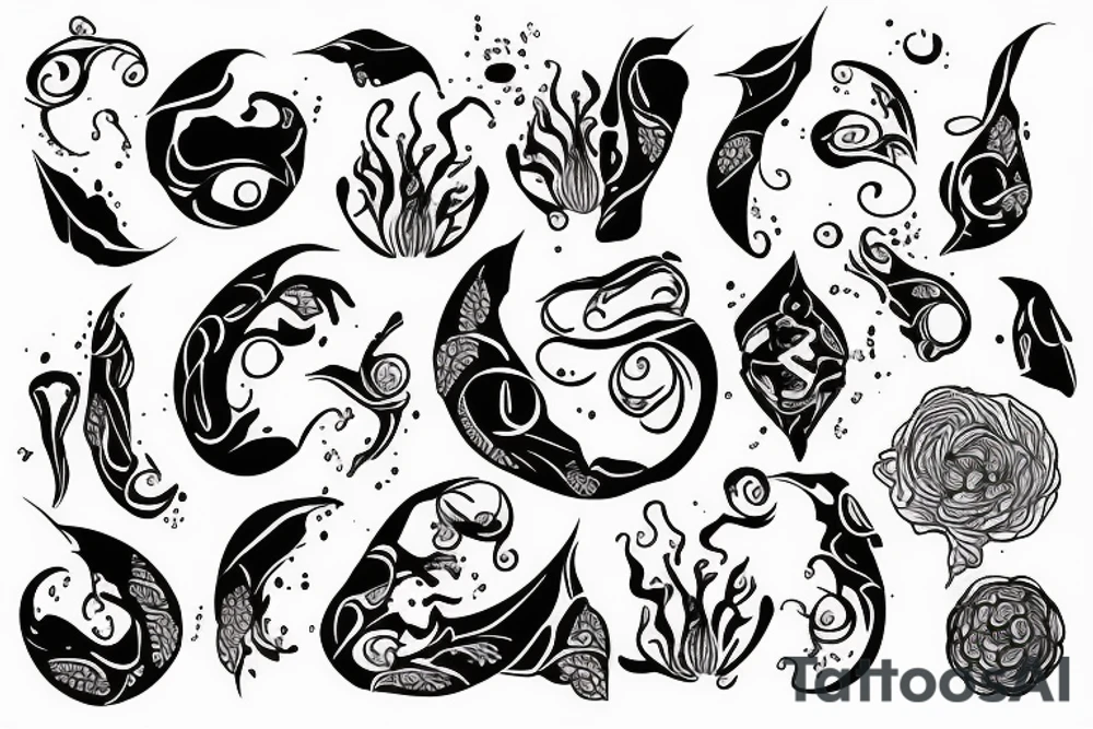 womb, black ink tattoo idea