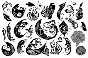 womb, black ink tattoo idea