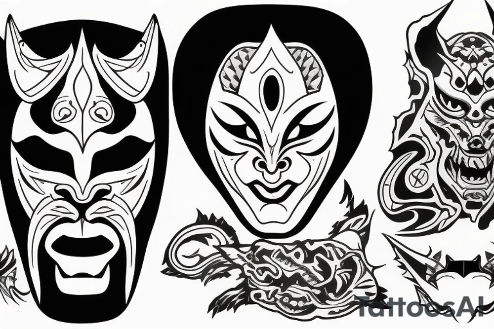 Oni mask tattoo idea