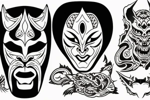 Oni mask tattoo idea