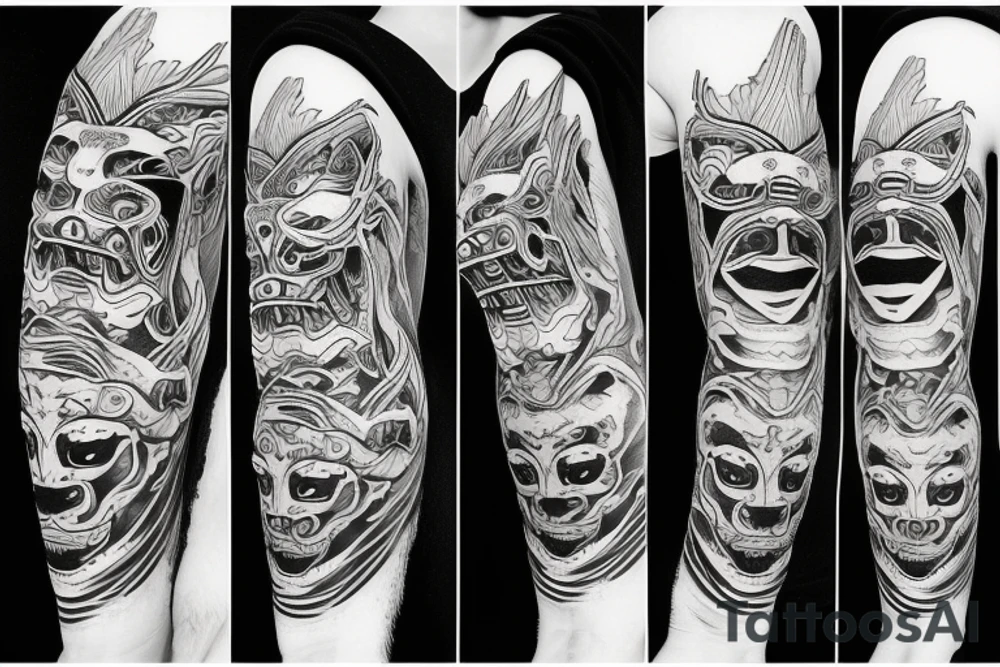 Oni mask tattoo idea