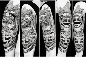 Oni mask tattoo idea
