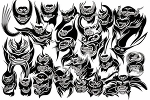 Japanese demon mask tattoo idea