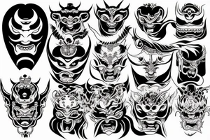 Japanese demon mask tattoo idea