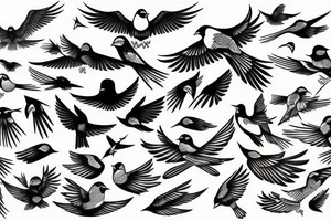 Millions of birds arising in flight for freedom tattoo idea