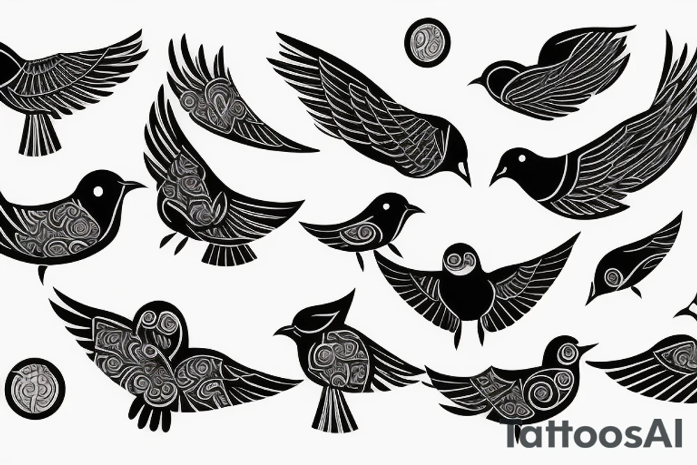 Millions of birds arising in flight for freedom tattoo idea