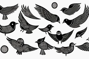 Millions of birds arising in flight for freedom tattoo idea