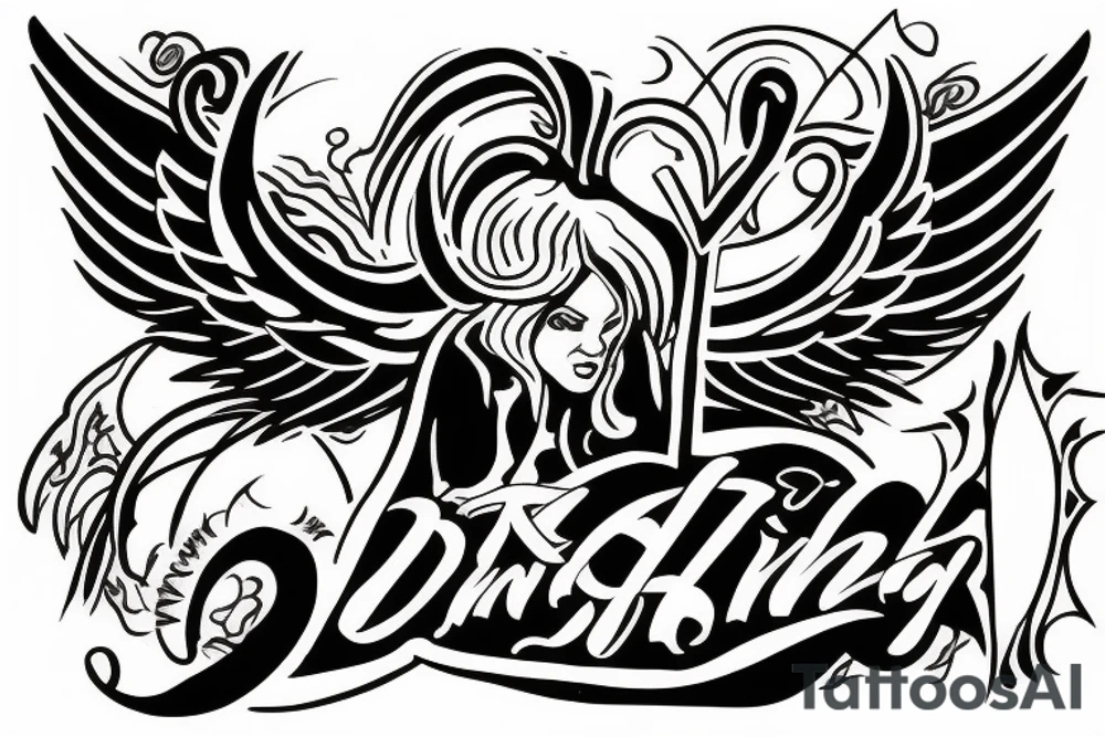 An angel killing a demon tattoo idea
