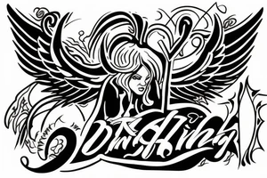 An angel killing a demon tattoo idea