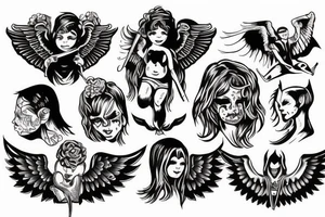 An angel killing a demon tattoo idea